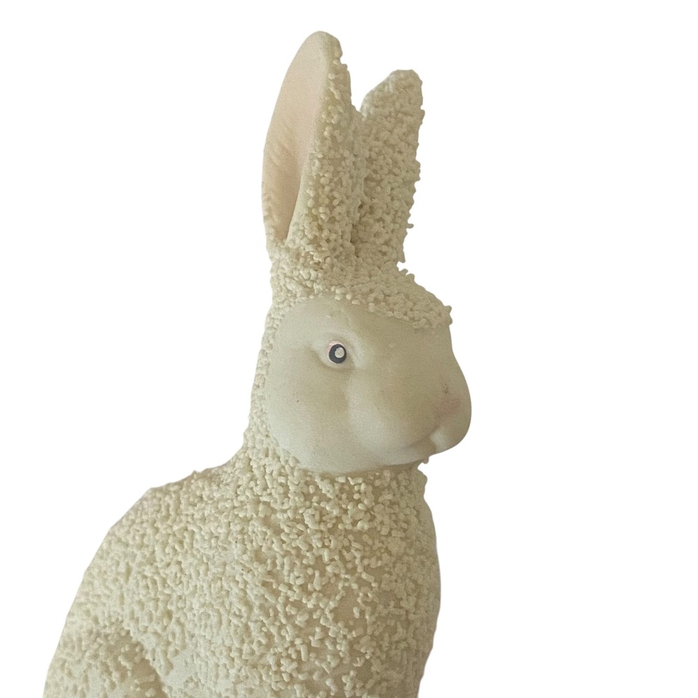 Vtg Dept 56 Textured Bunny Rabbit Bisque Figurine White 1990 Easter Spring 4"